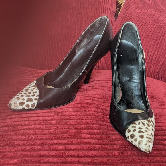 Underground Shoes Animal Print Winklepicker Court Pumps Imperfect Please Read - Picture 3 of 13